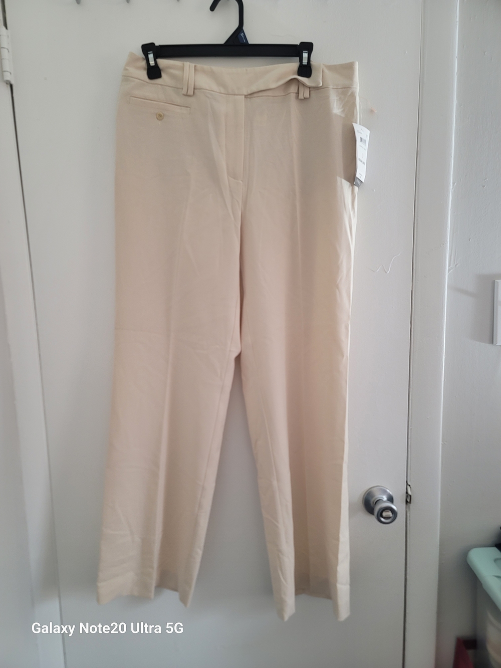Women's Cream Wide-Leg Dress Pants
